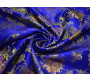 Китайский шелк синий с цветами