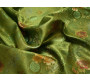Китайский шелк зеленый с цветами