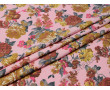 Джинсовая ткань розовая с цветами