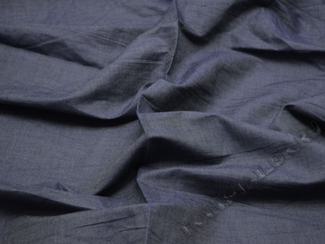Джинсовая ткань темно-синяя тонкая - фото 5
