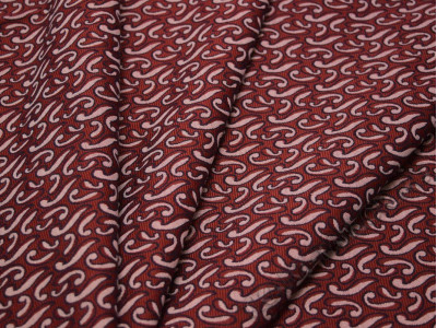 Жаккард бордовый с абстрактным рисунком - фото