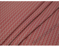 Костюмная ткань стрейч красно-белый принт