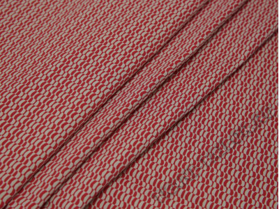 Костюмная ткань стрейч красно-белый принт