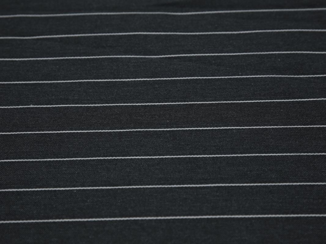 Костюмная ткань темно-серая в тонкую белую полоску - фото 2