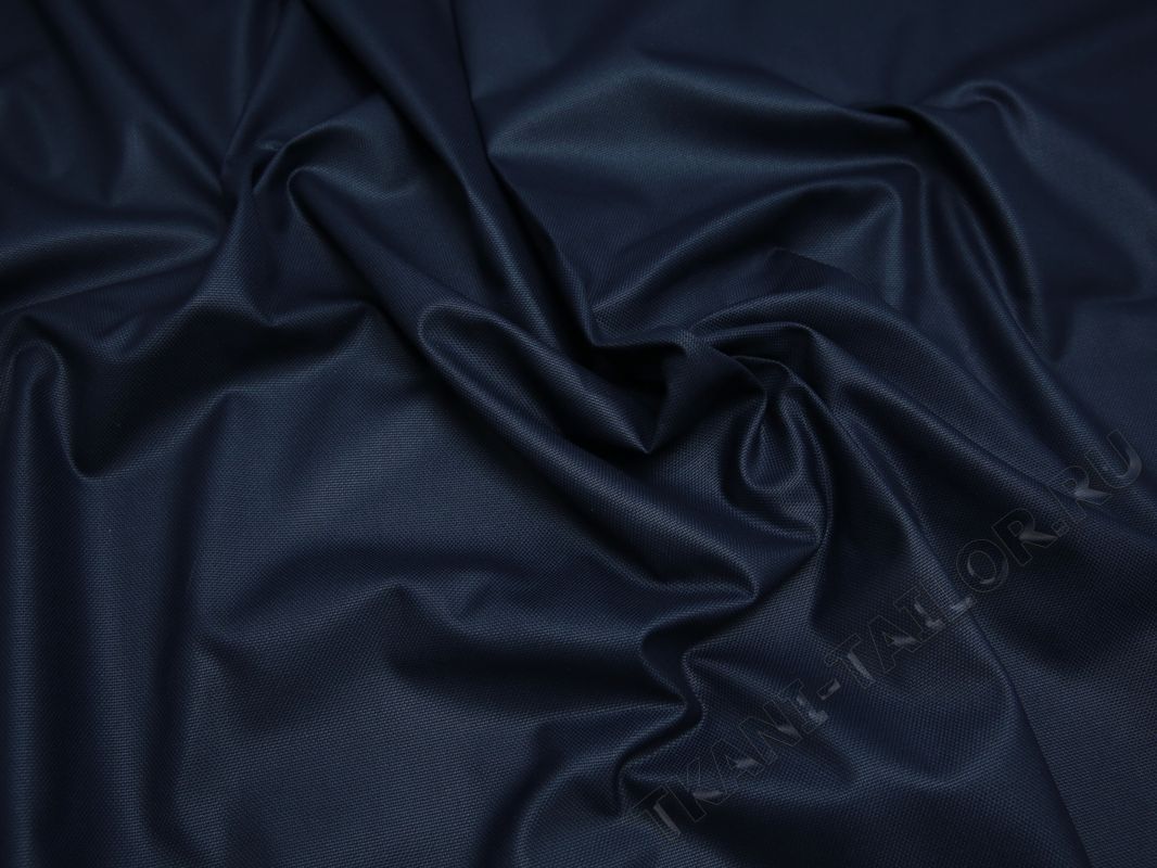 Костюмная ткань тонкая темно-синяя с отливом - фото 1