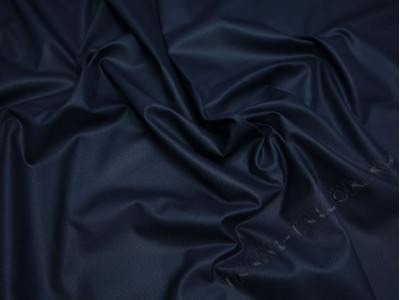 Костюмная ткань тонкая темно-синяя с отливом - фото