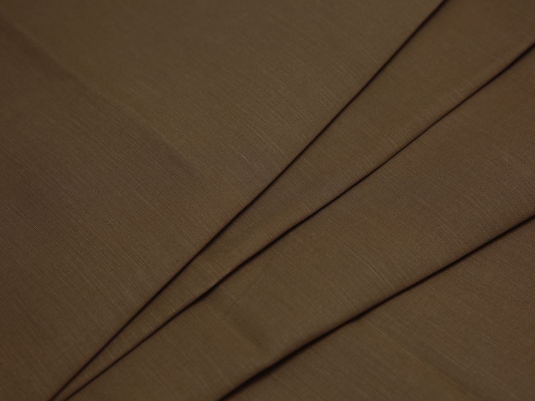 Костюмная ткань хлопковая коричневая - фото 1