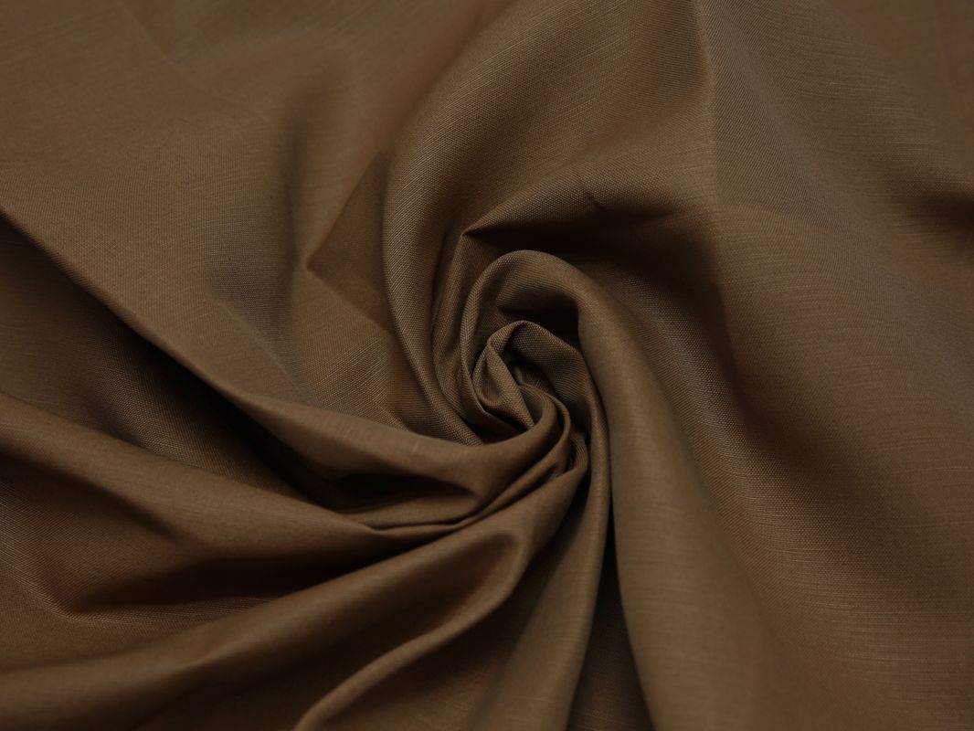 Костюмная ткань хлопковая коричневая - фото 4