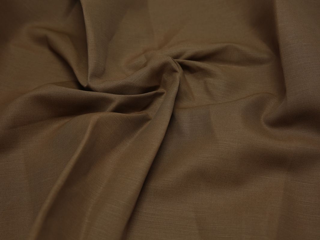 Костюмная ткань хлопковая коричневая - фото 5