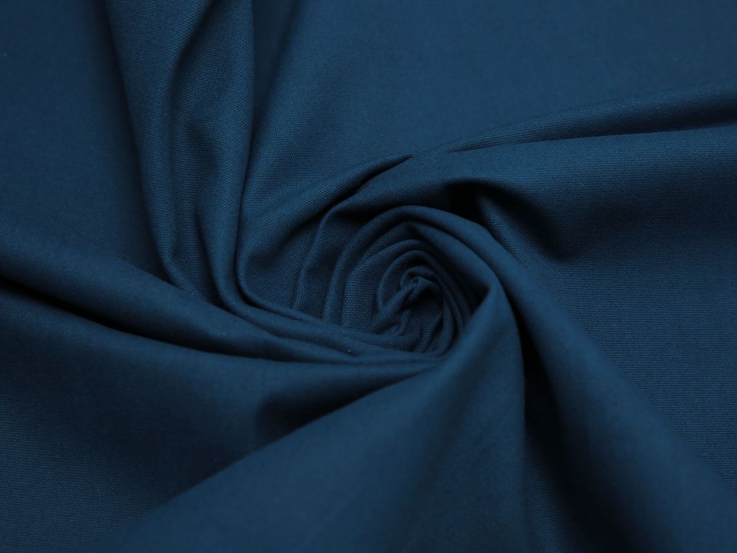Костюмная ткань хлопковая синяя - фото 4