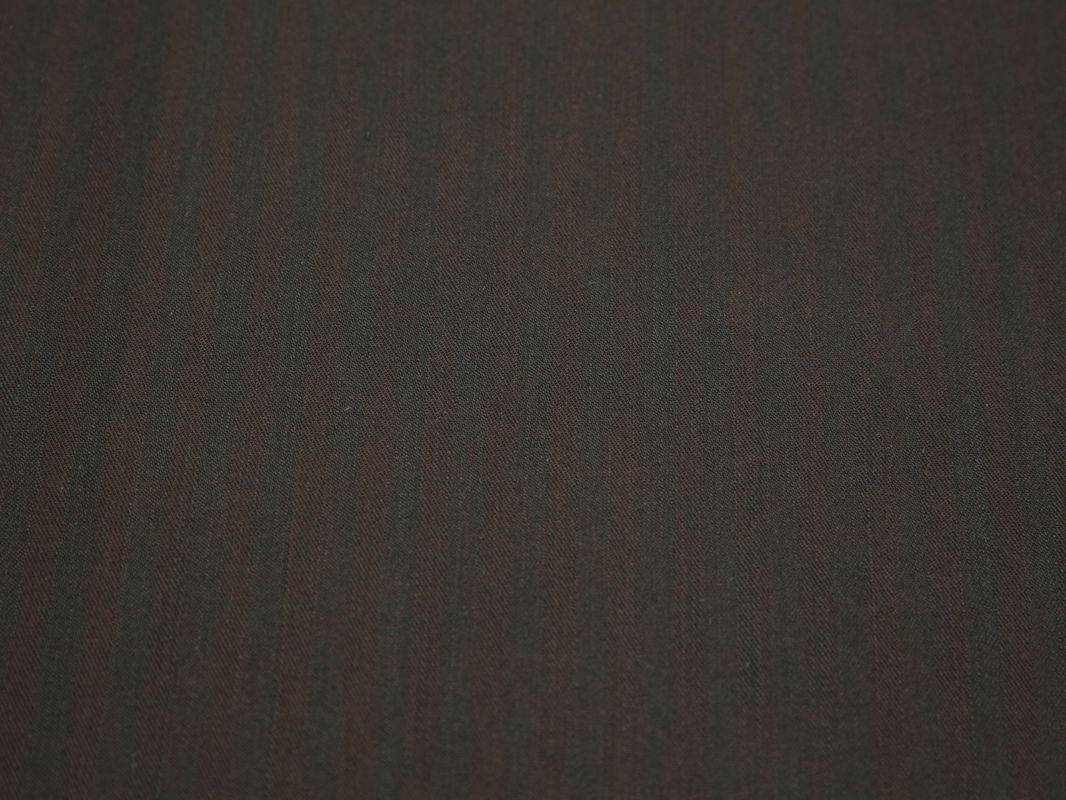 Костюмная ткань хлопковая коричневая полоска - фото 2