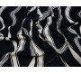 Плательная ткань черная с белым волнистые полосы