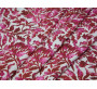 Плательная ткань хлопковая айвори розовый принт листья