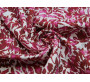 Плательная ткань хлопковая айвори розовый принт листья