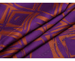 Плательная ткань фиолетовая с оранжевым принтом