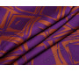 Плательная ткань фиолетовая с оранжевым принтом