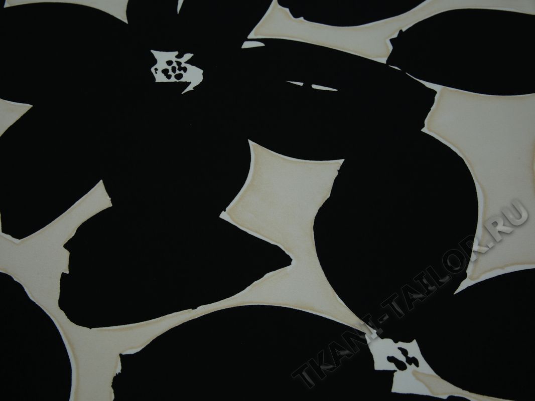 Плательная ткань черно-белый принт - фото 2