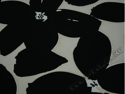 Плательная ткань черно-белый принт - фото