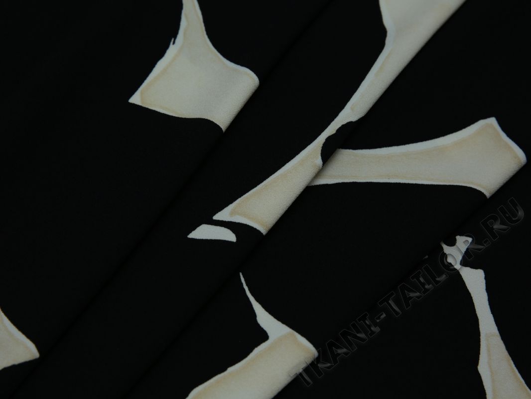 Плательная ткань черно-белый принт - фото 3