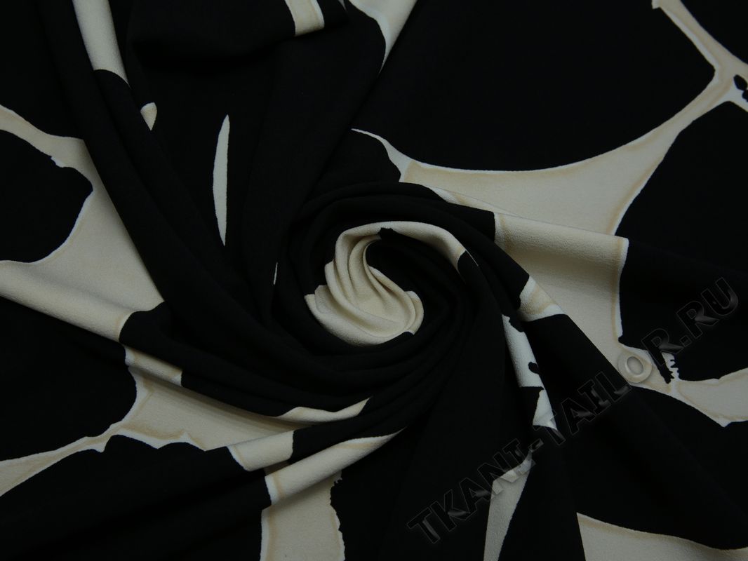 Плательная ткань черно-белый принт - фото 4