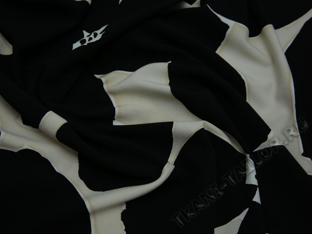 Плательная ткань черно-белый принт - фото 5