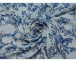 Плательная ткань белая голубые цветы