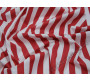 Плательная ткань красно-белая полоска