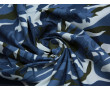 Плательная ткань темно-синяя с белыми цветами