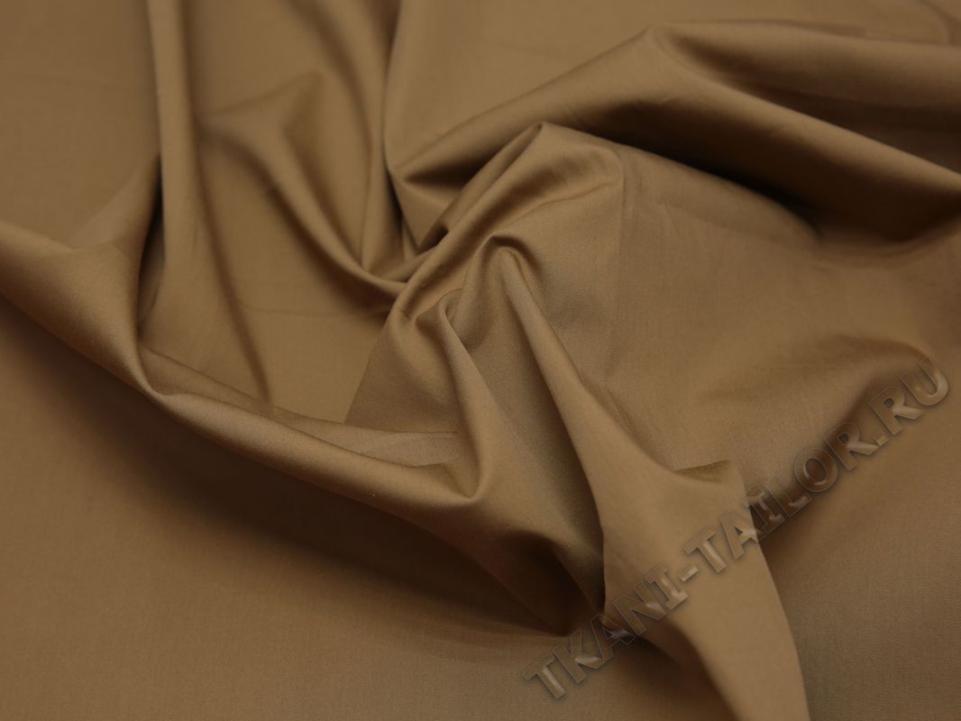Плательная ткань хлопковая коричневая - фото 5