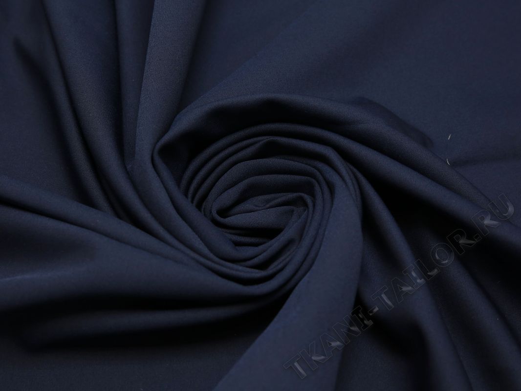 Плательная ткань темно-синяя однотонная - фото 4