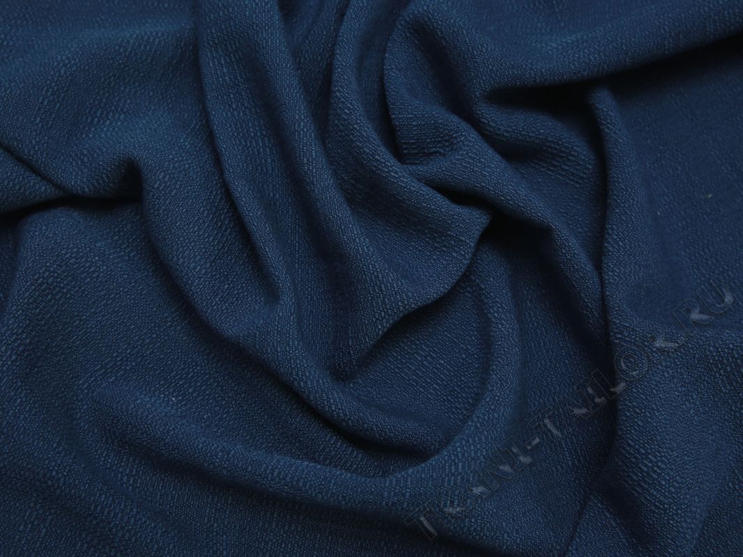 Плательная ткань шерстяная синяя - фото 5