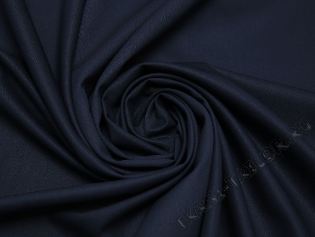 Плательная ткань тонкая темно-синего цвета - фото 4
