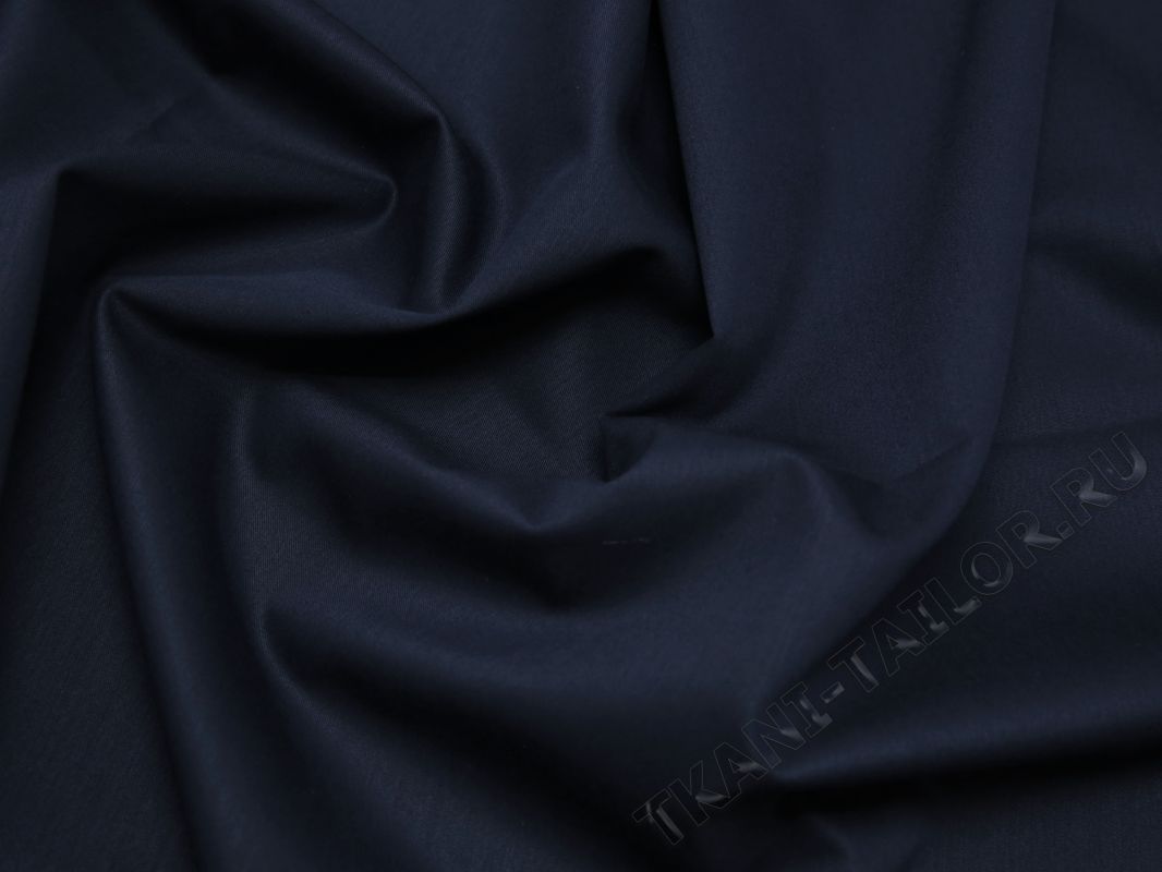 Плательная ткань тонкая темно-синего цвета - фото 5