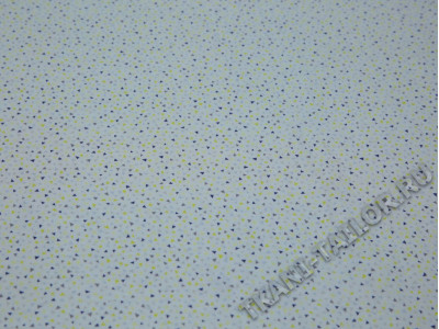 Рубашечная ткань хлопковая белая принт мелкий треугольник - фото