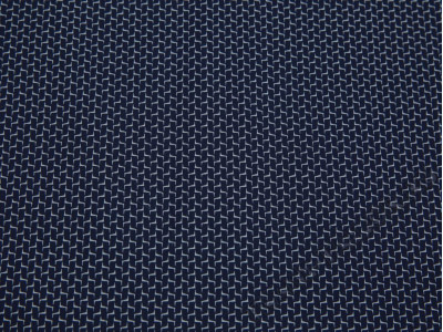 Рубашечная ткань хлопковая синяя белый геометрический принт - фото