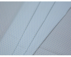 Рубашечная ткань хлопковая белая мелкий голубой принт