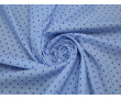 Рубашечная ткань хлопковая голубая в синий горох
