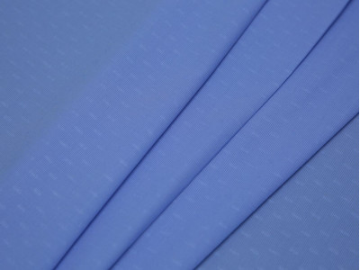 Рубашечная ткань хлопковая голубая в рубчик - фото