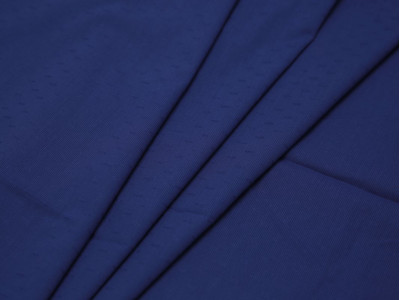 Рубашечная ткань хлопковая синяя в рубчик