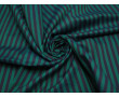Рубашечная ткань хлопковая зеленая в бордовою полоску
