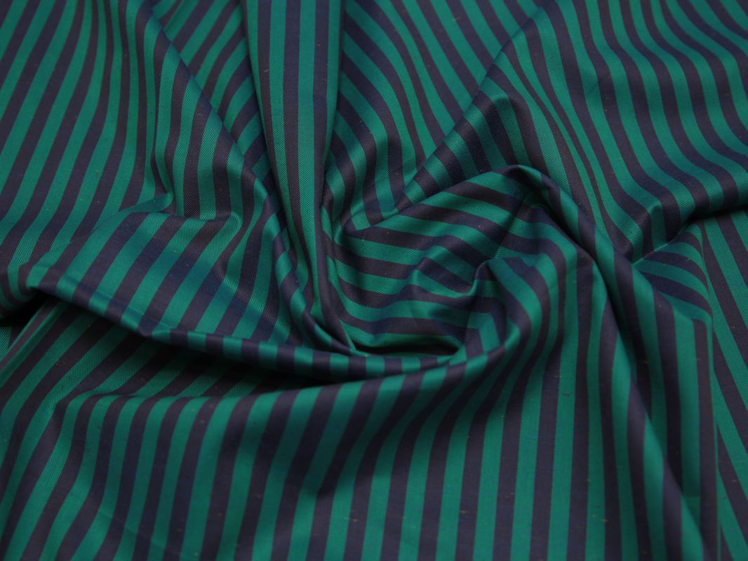 Рубашечная ткань хлопковая зеленая в бордовою полоску - фото 5