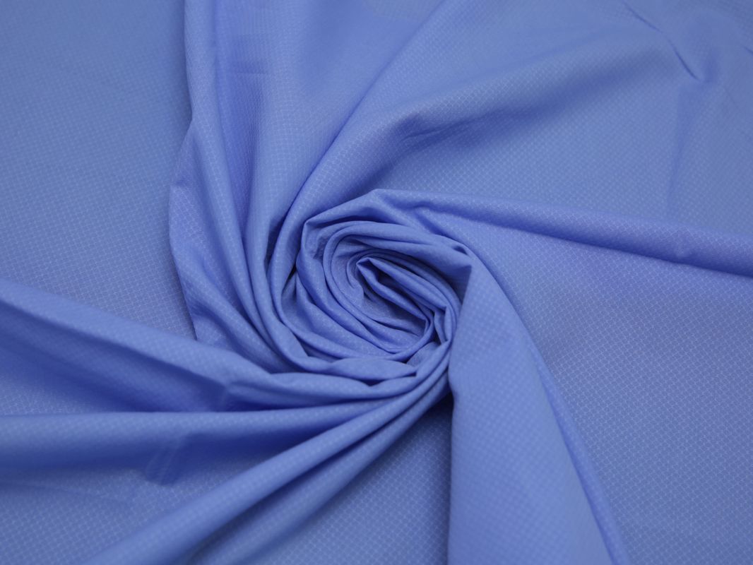 Рубашечная ткань хлопковая голубая фактурная мелкая клетка - фото 4