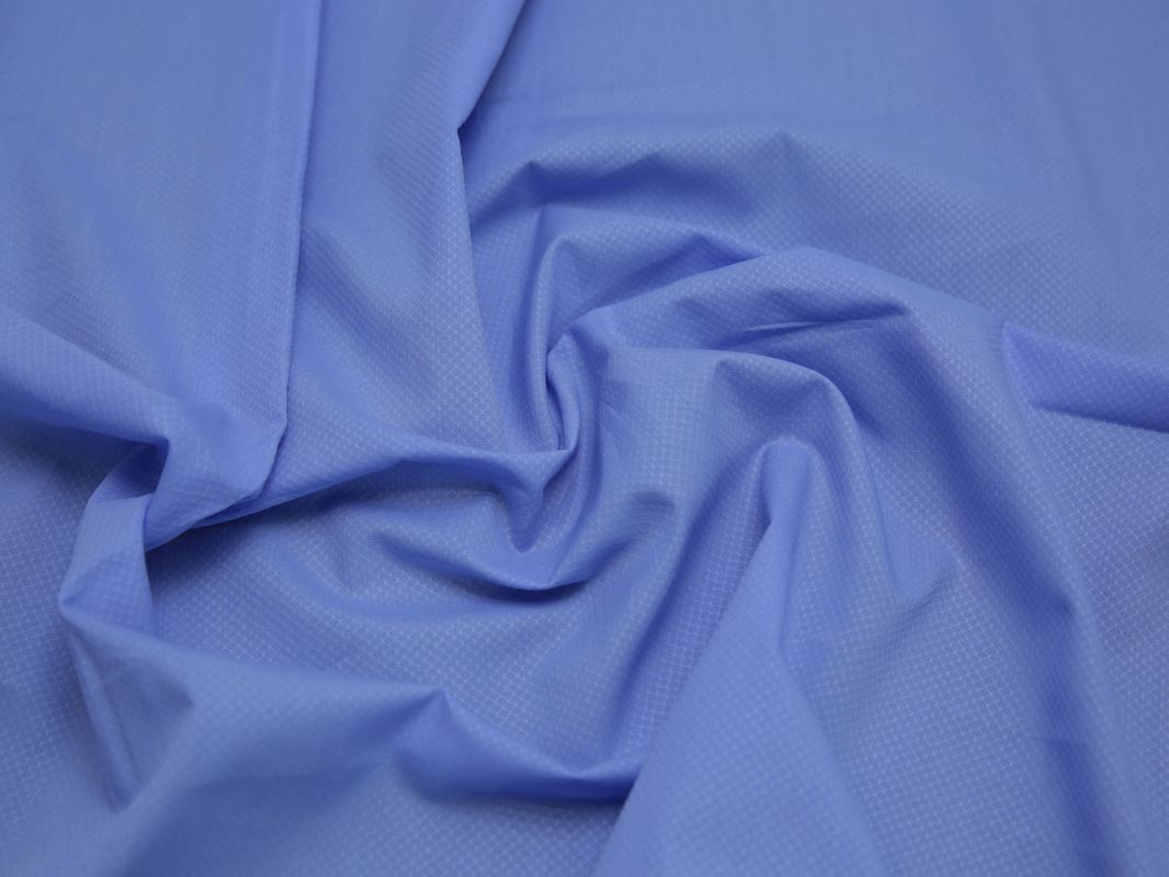 Рубашечная ткань хлопковая голубая фактурная мелкая клетка - фото 5
