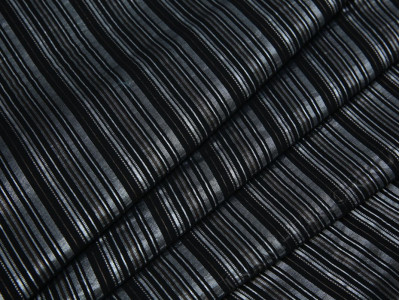 Рубашечная ткань черная с серебряную полоску