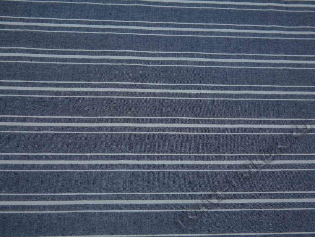 Рубашечная ткань серая в белую полоску - фото 2