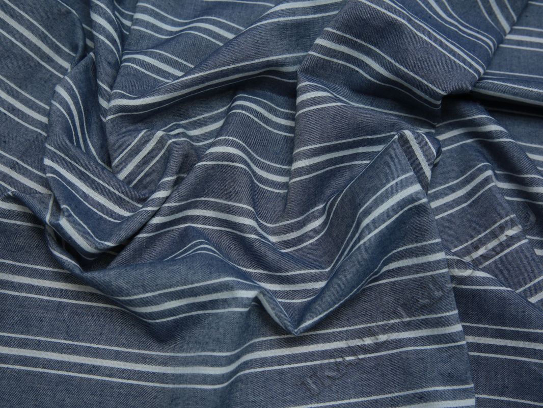 Рубашечная ткань серая в белую полоску - фото 5