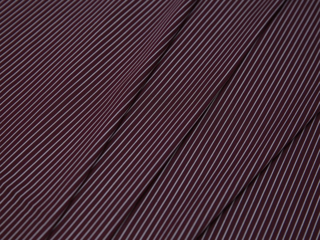Рубашечная ткань бордовая в тонкую белую полоску - фото 3