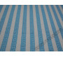 Трикотажная ткань белая в полоску с голубым орнаментом