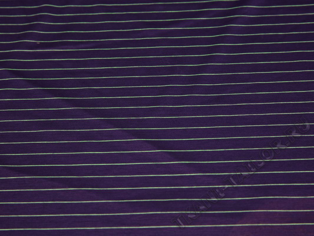 Трикотажная ткань фиолетовая в серую полоску - фото 1