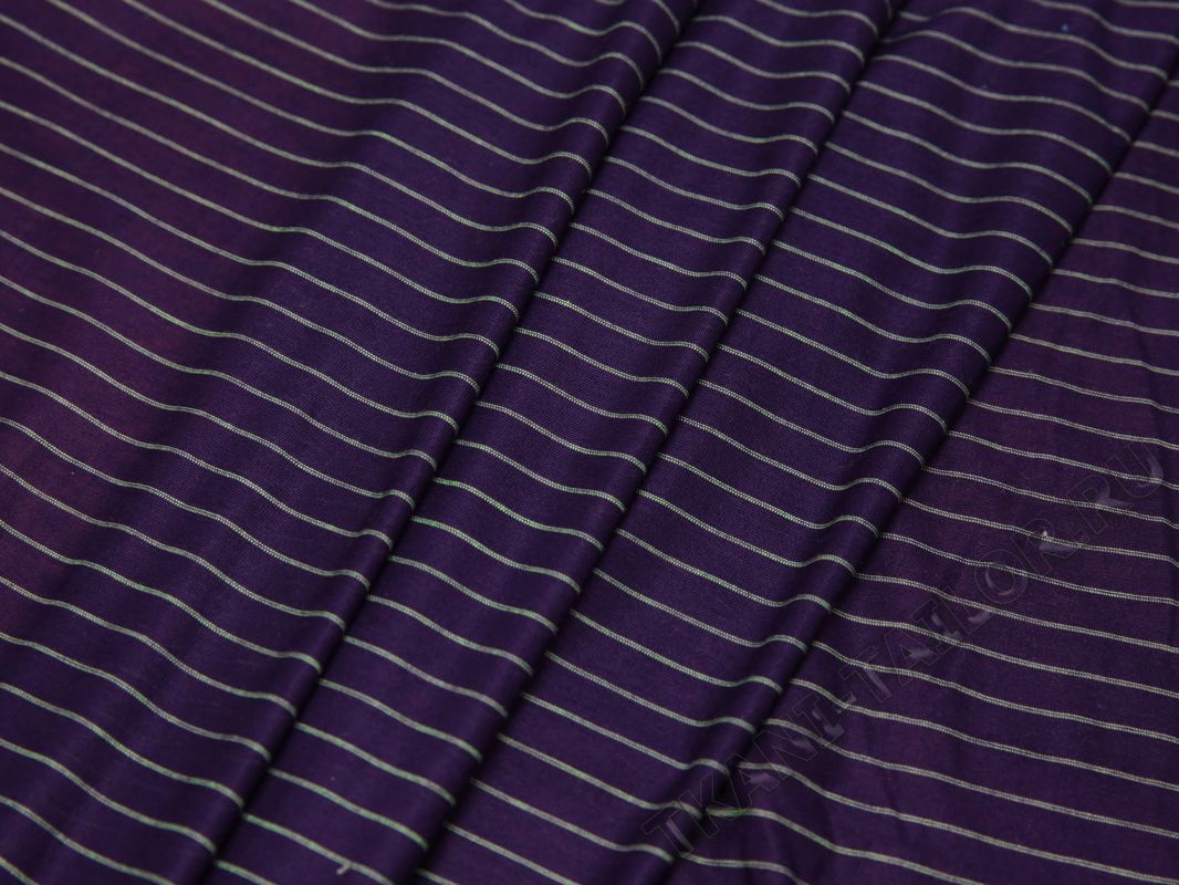 Трикотажная ткань фиолетовая в серую полоску - фото 3
